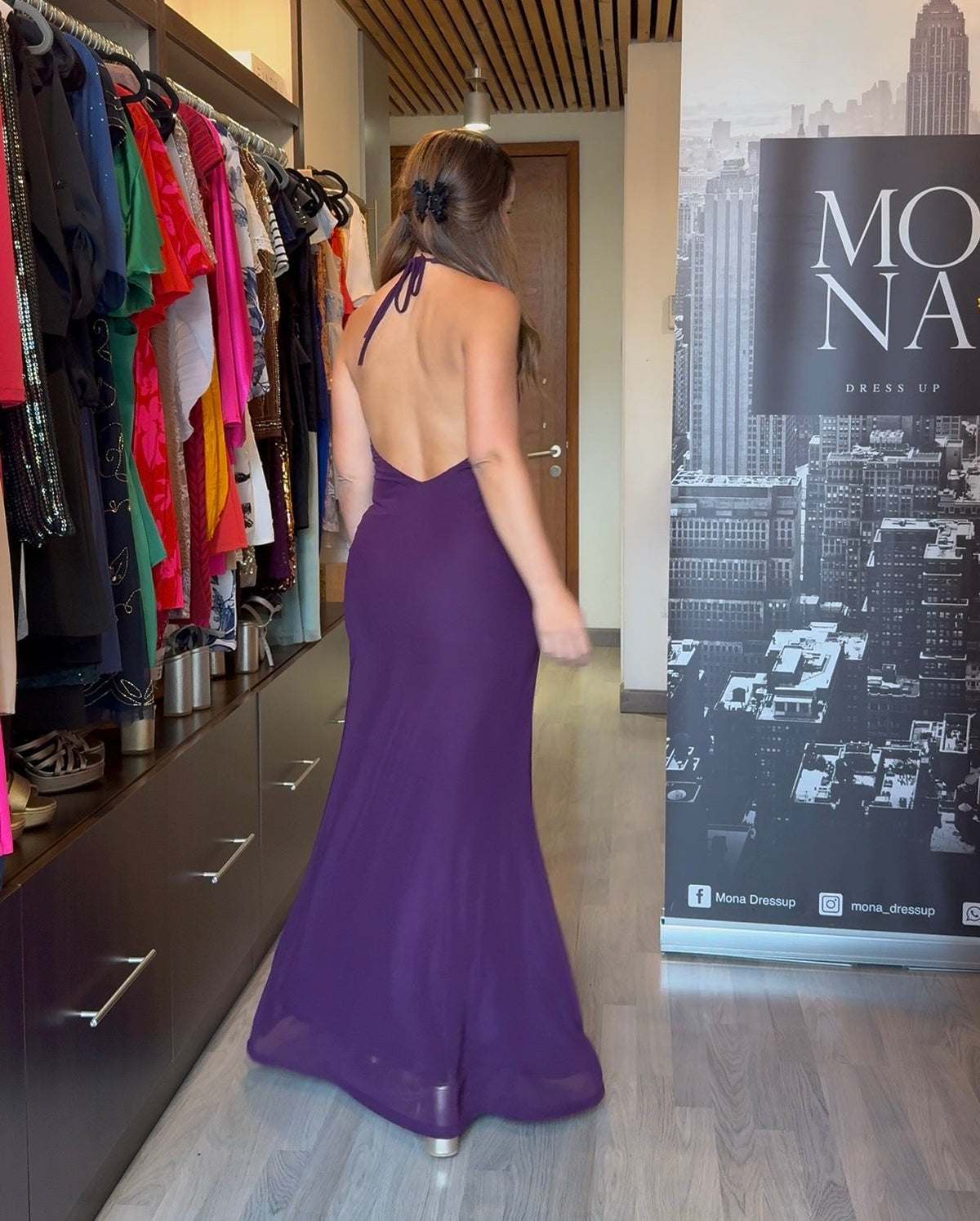 Vestido largo Julieta morado, foto 2 de 4