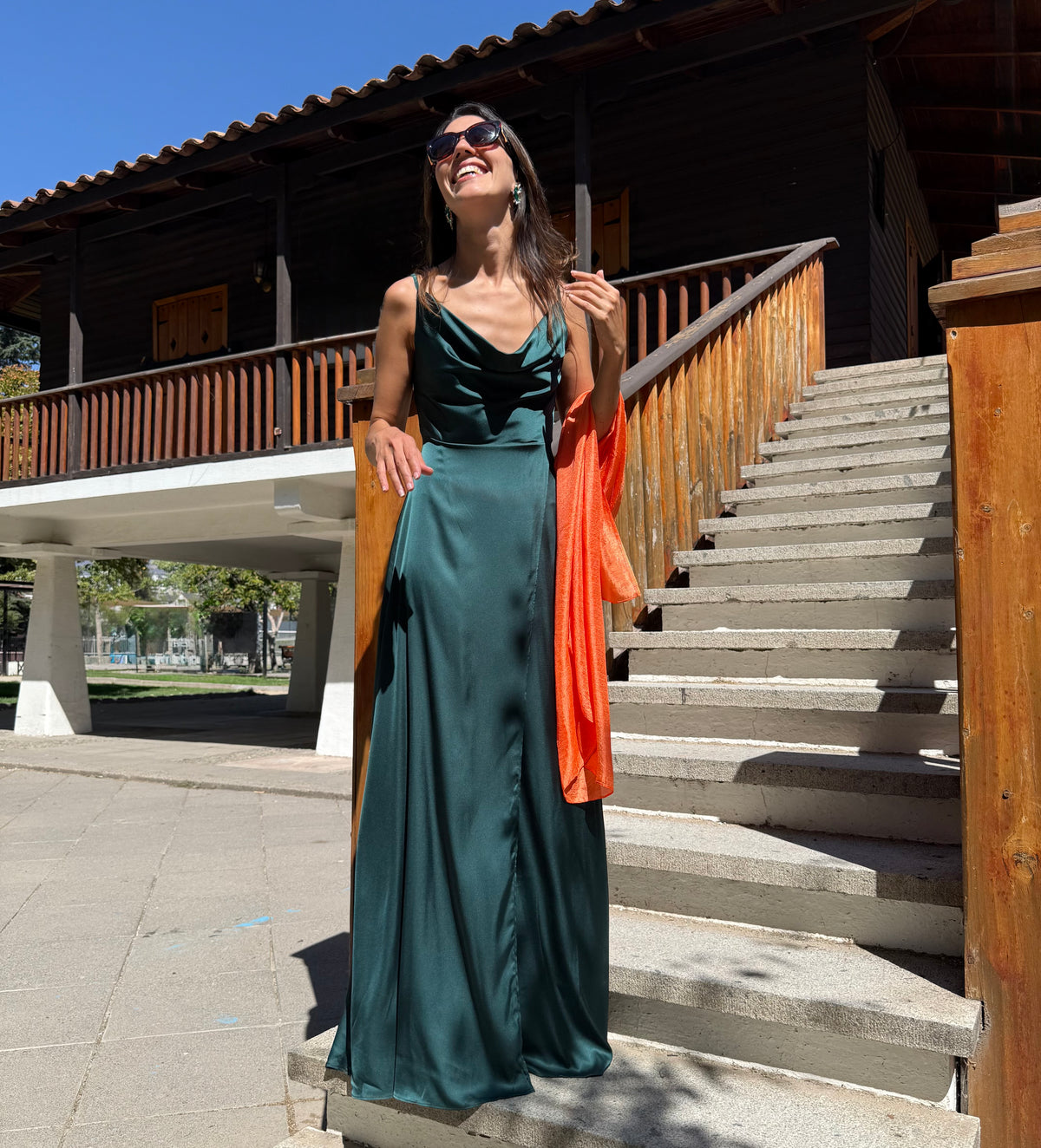 Vestido largo Maxime verde