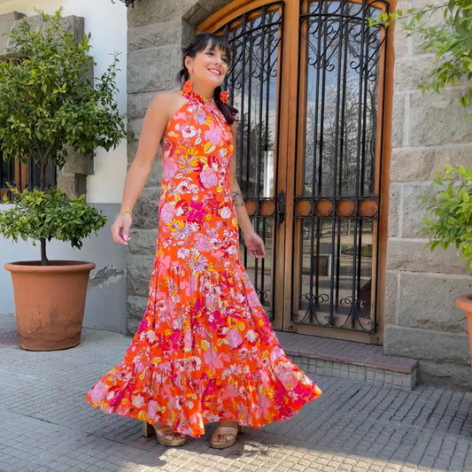 VESTIDO LARGO JULIANA FLOREADO