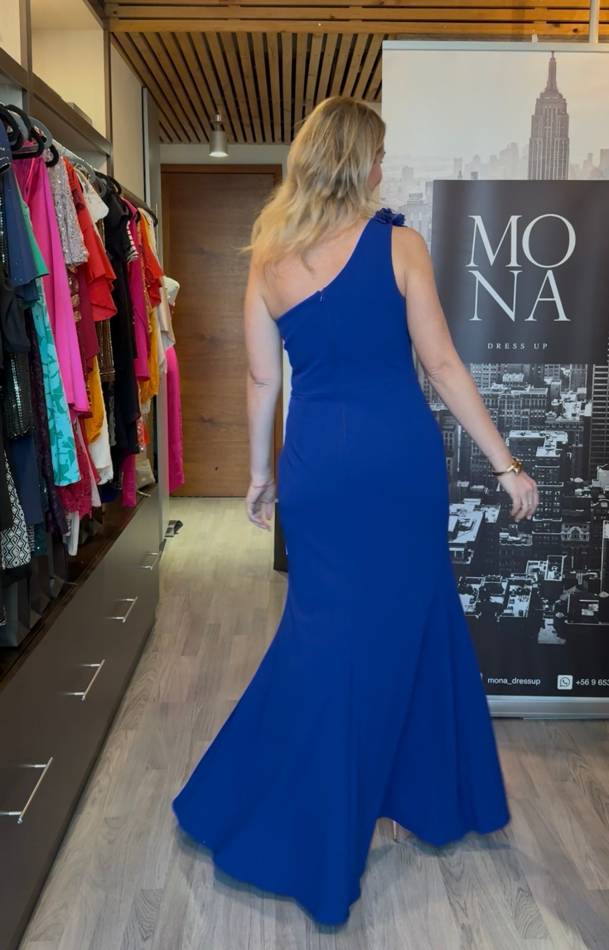 VESTIDO LARGO LORETO AZULINO