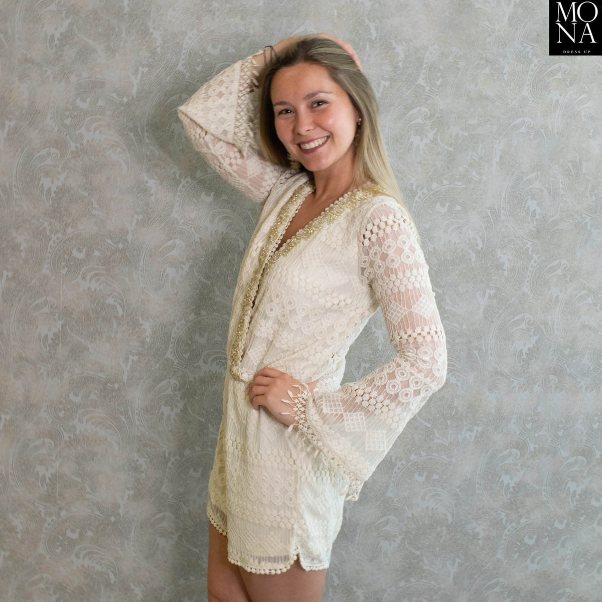 Enterito corto Antonia crudo estilo boho chic