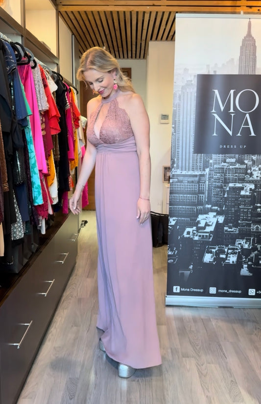 VESTIDO LARGO MONICA PALO ROSA