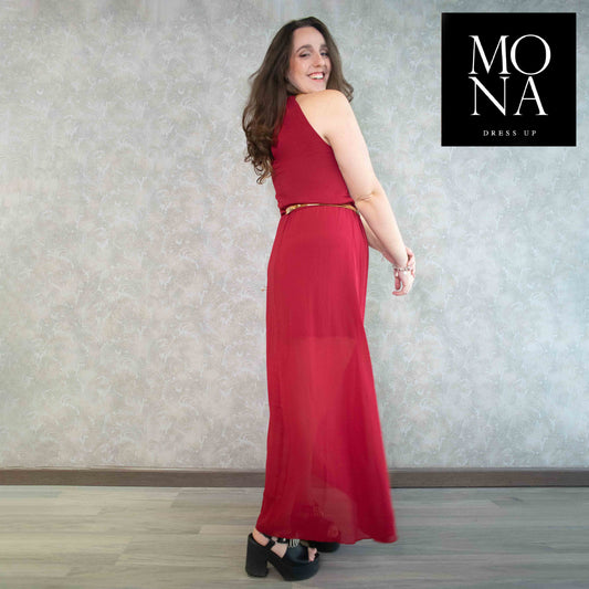 VESTIDO LARGO CLOE BURDEO