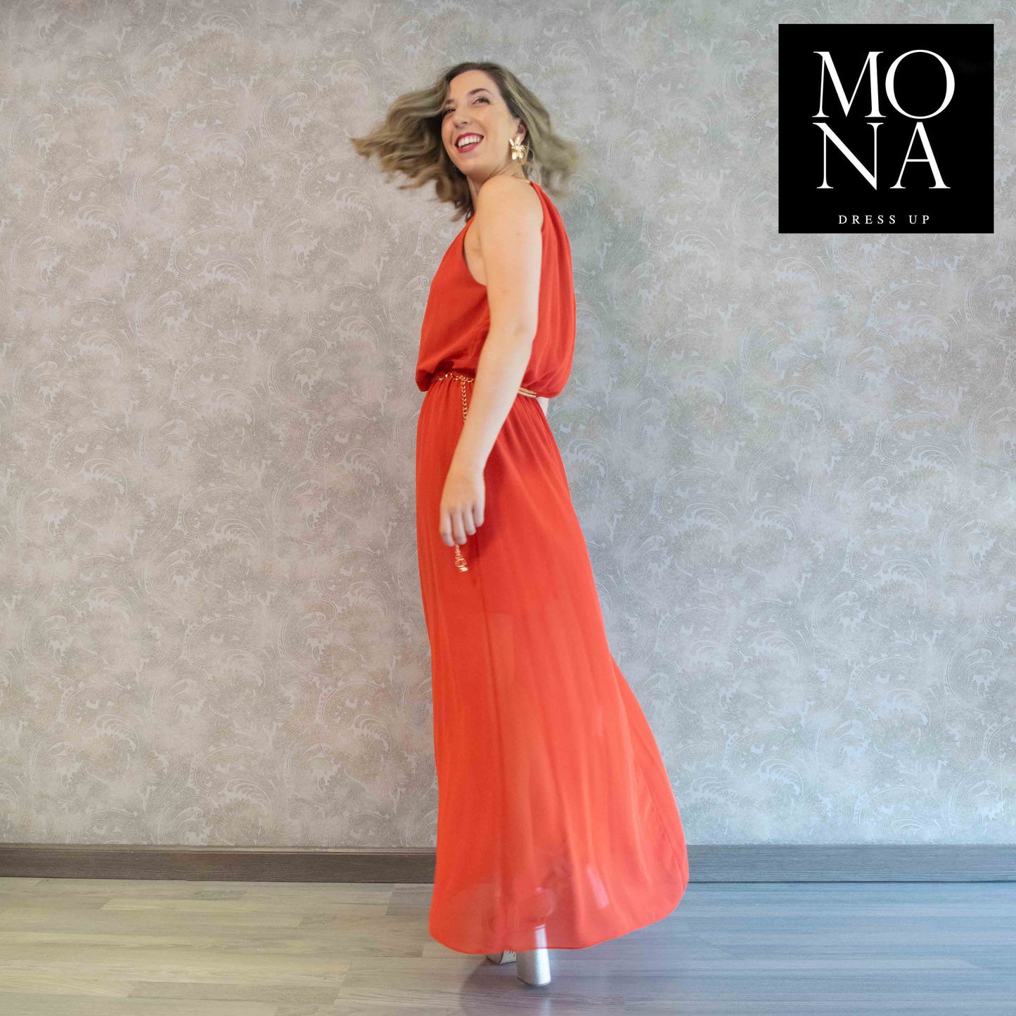 VESTIDO LARGO CLOE ROJO