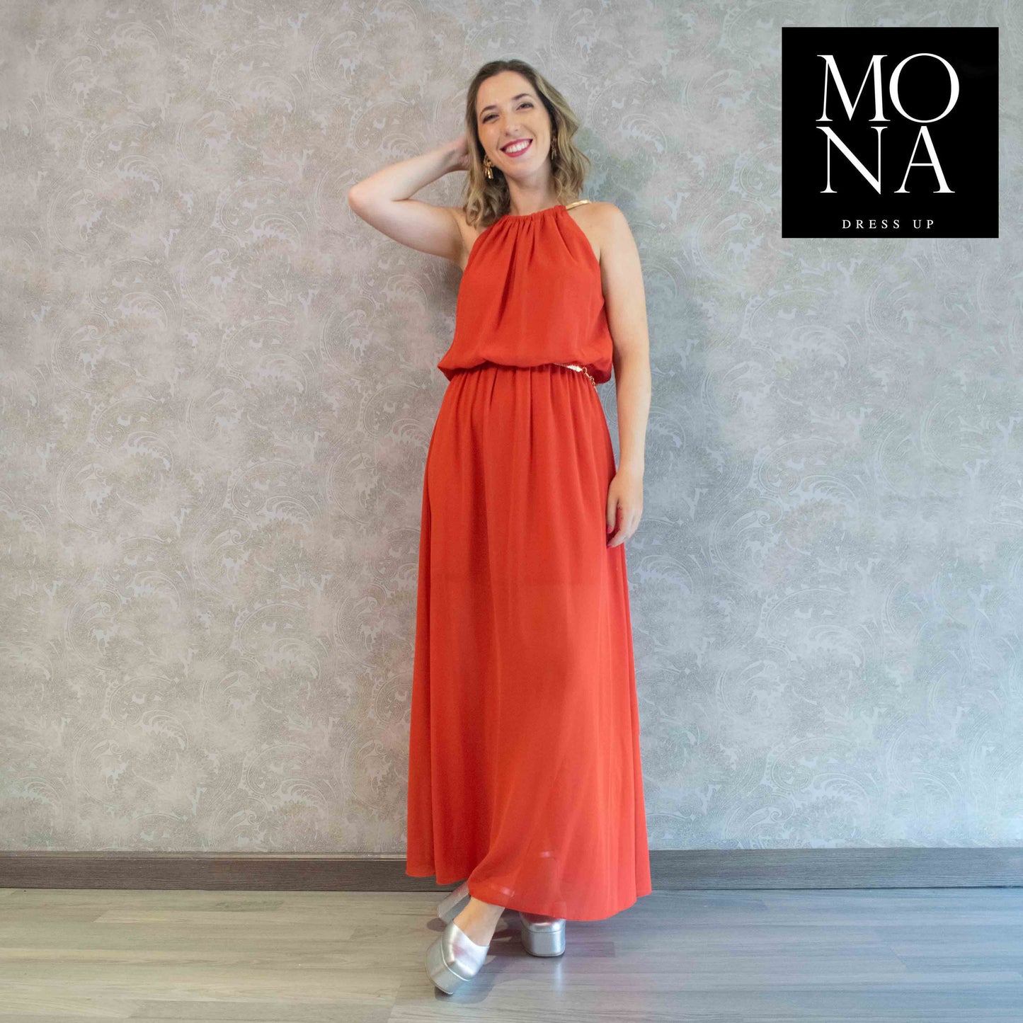VESTIDO LARGO CLOE ROJO