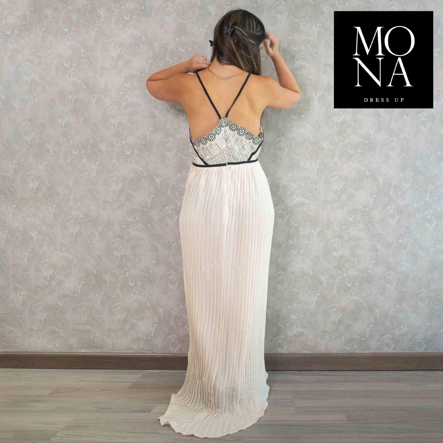 VESTIDO LARGO AILEN CREMA