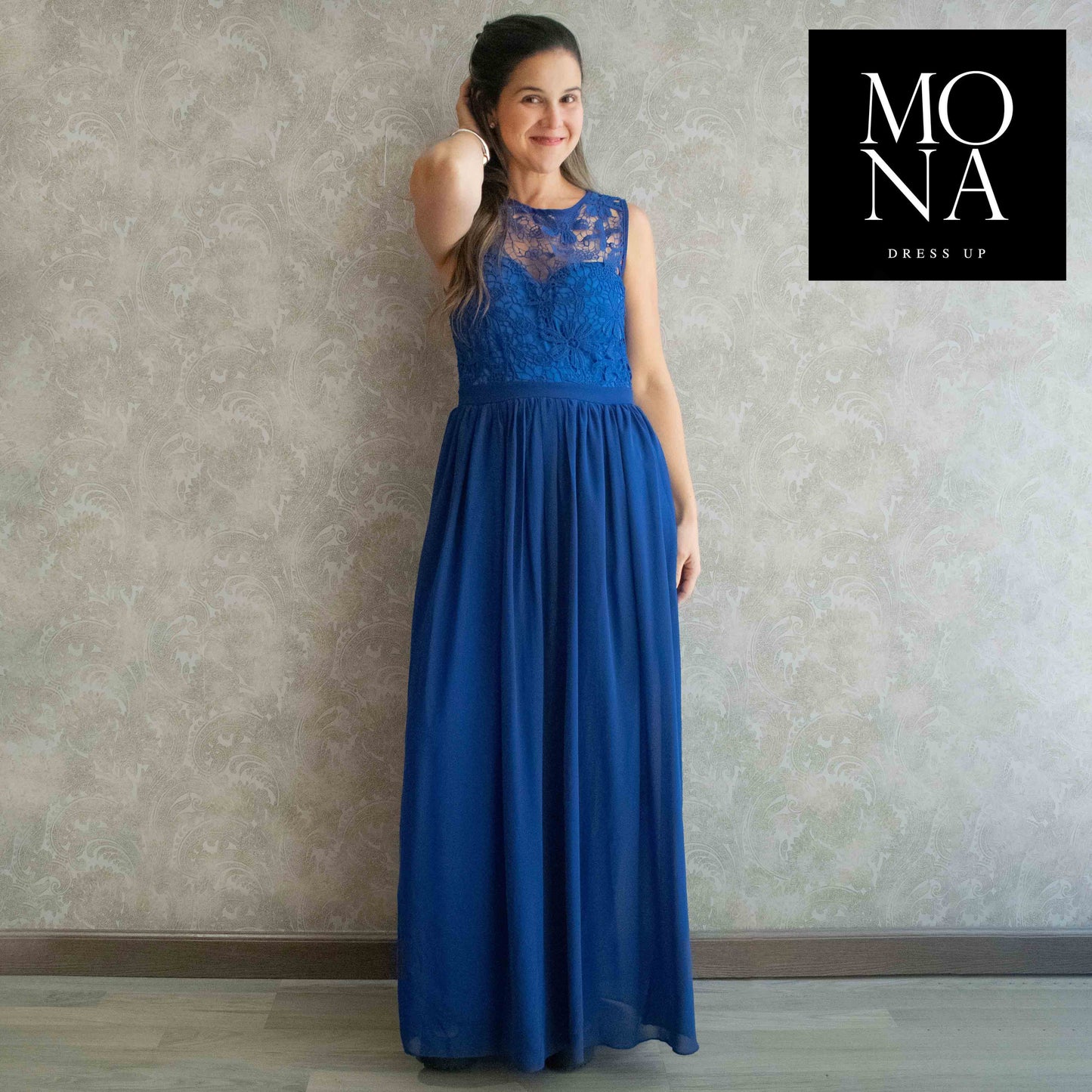 VESTIDO LARGO CAROLA AZUL