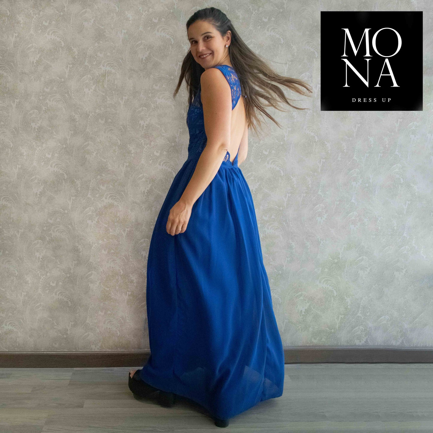 VESTIDO LARGO CAROLA AZUL