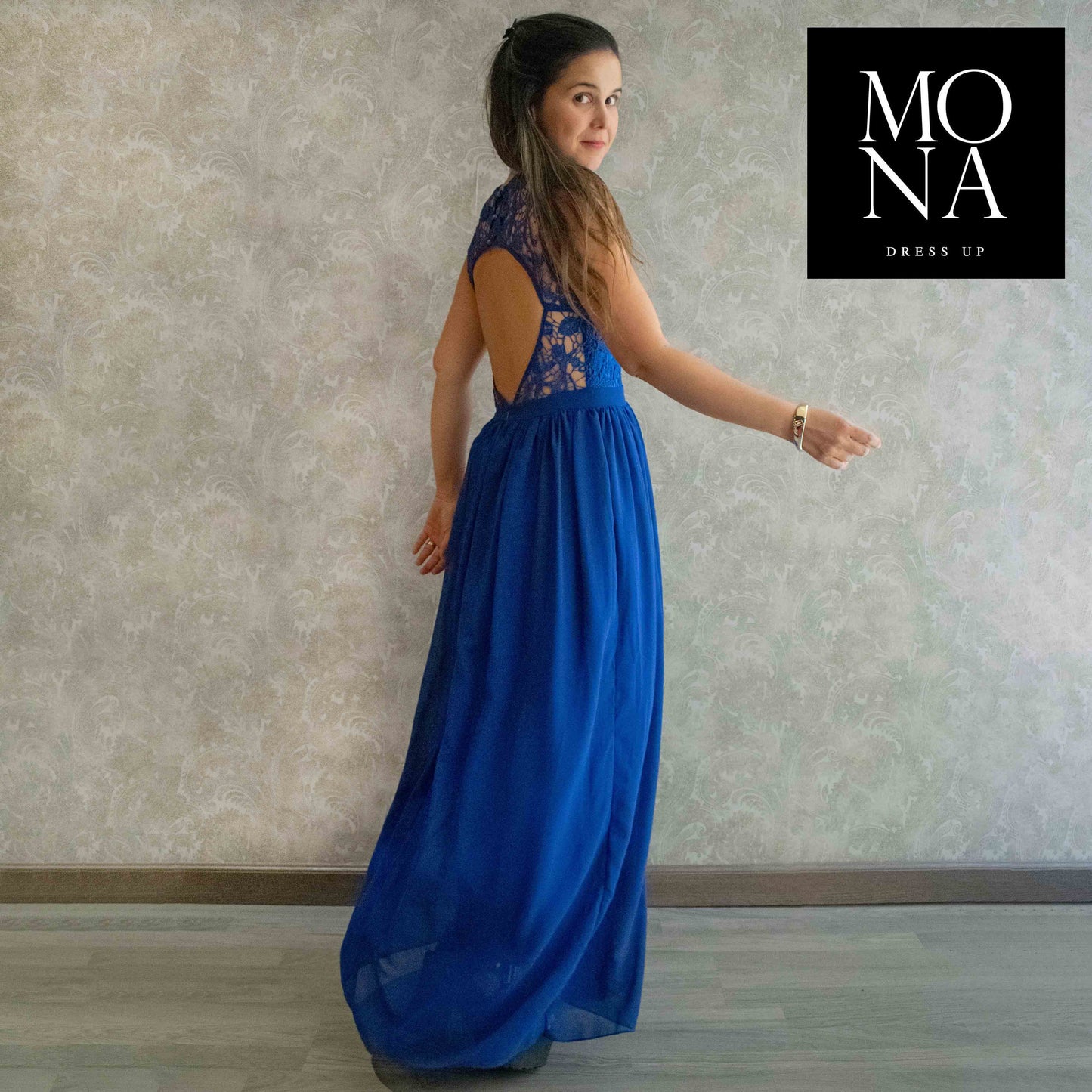 VESTIDO LARGO CAROLA AZUL