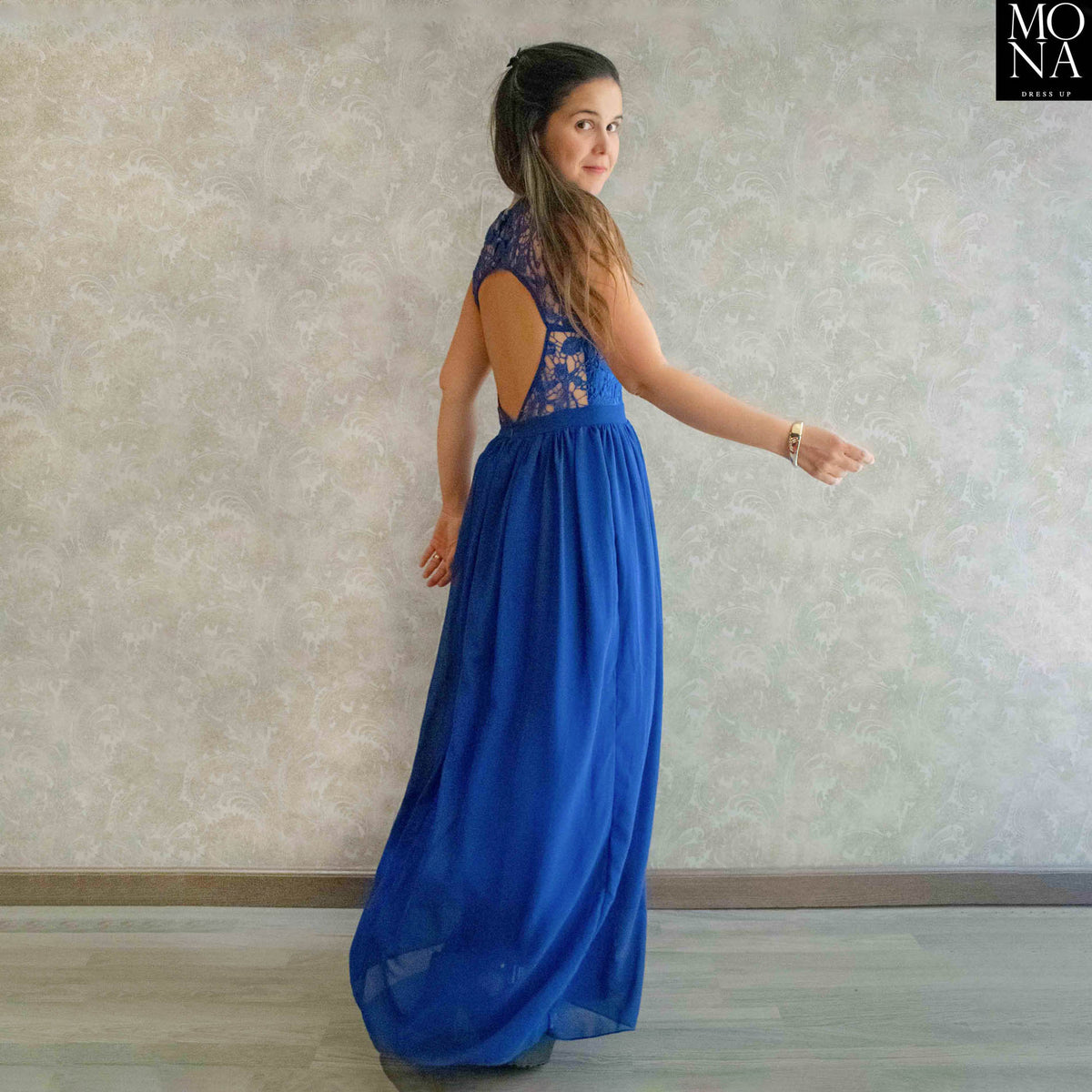 Vestido largo Carola azul, foto 3 de 5