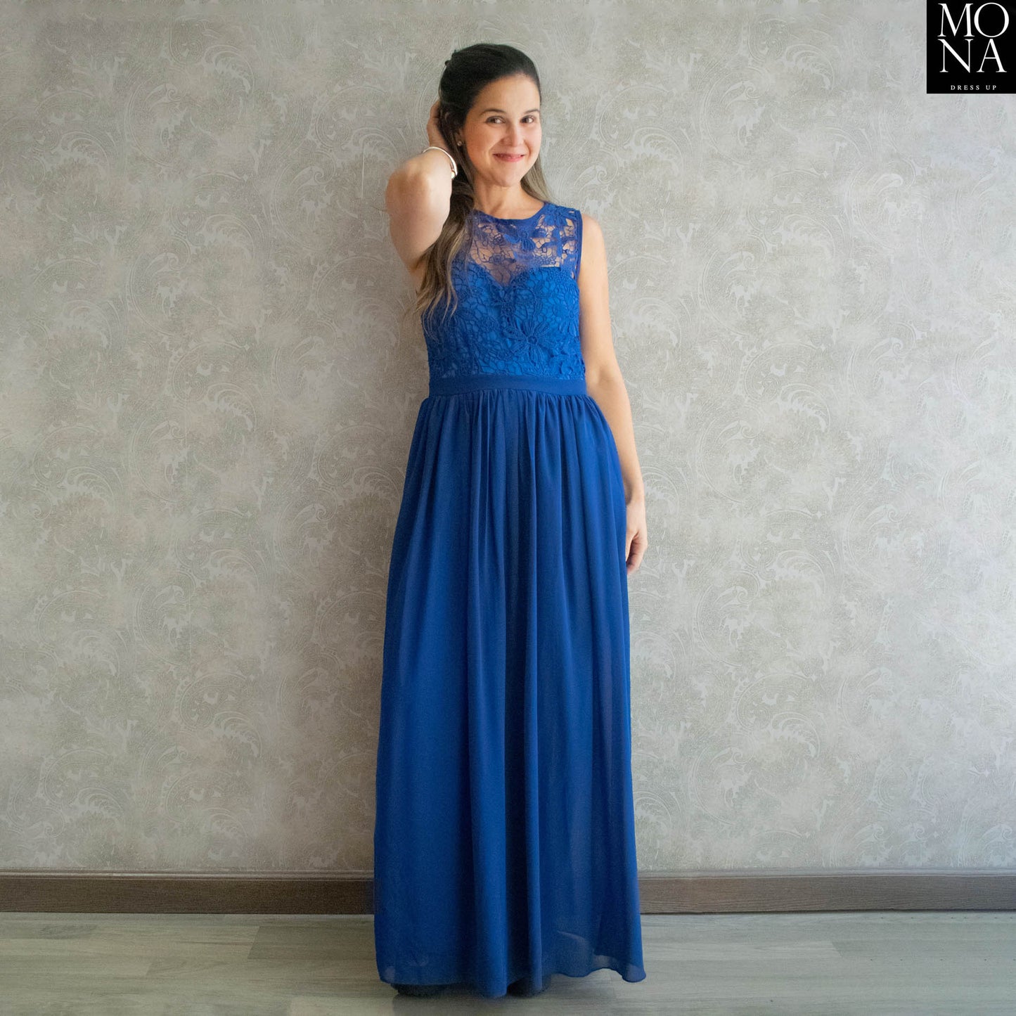 VESTIDO LARGO CAROLA AZUL