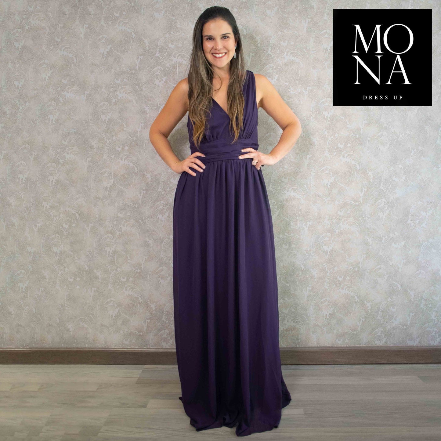 VESTIDO LARGO ELISA MORADO