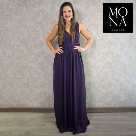VESTIDO LARGO ELISA MORADO