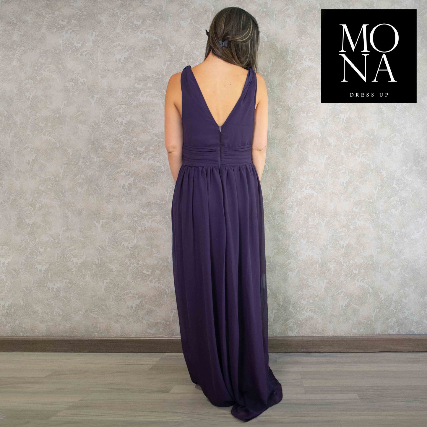 VESTIDO LARGO ELISA MORADO