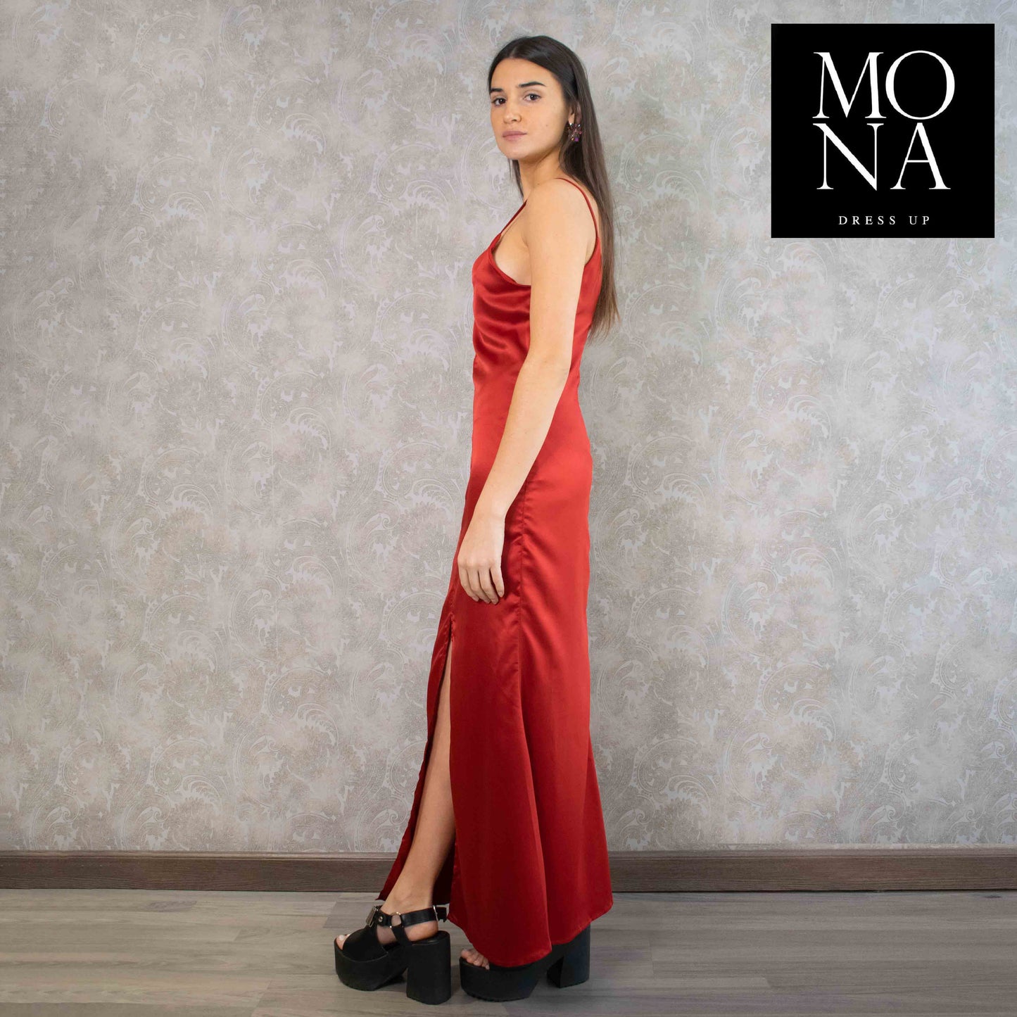 VESTIDO LARGO ARACELI ROJO