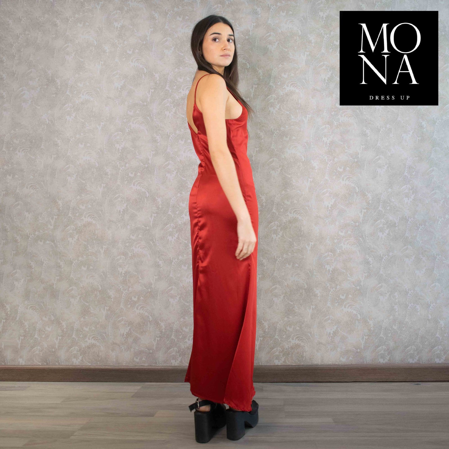 VESTIDO LARGO ARACELI ROJO