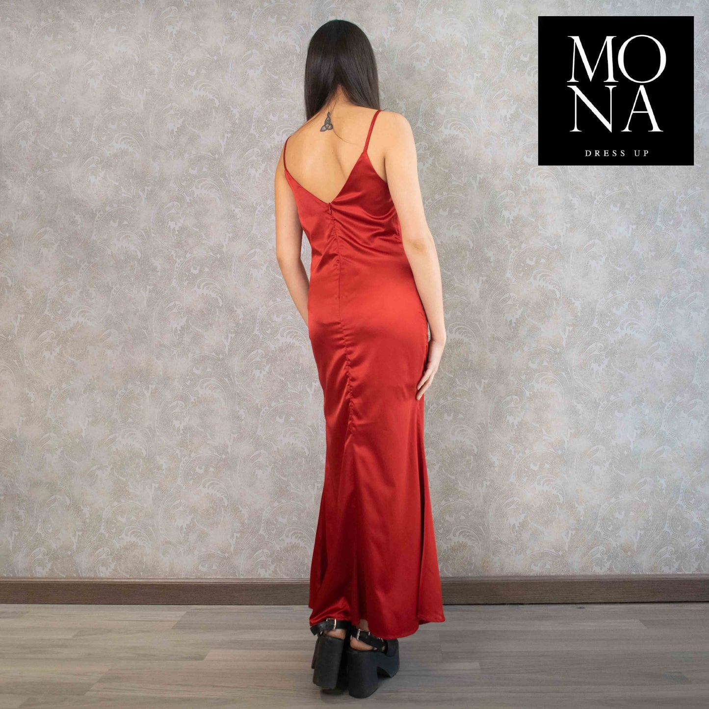 VESTIDO LARGO ARACELI ROJO