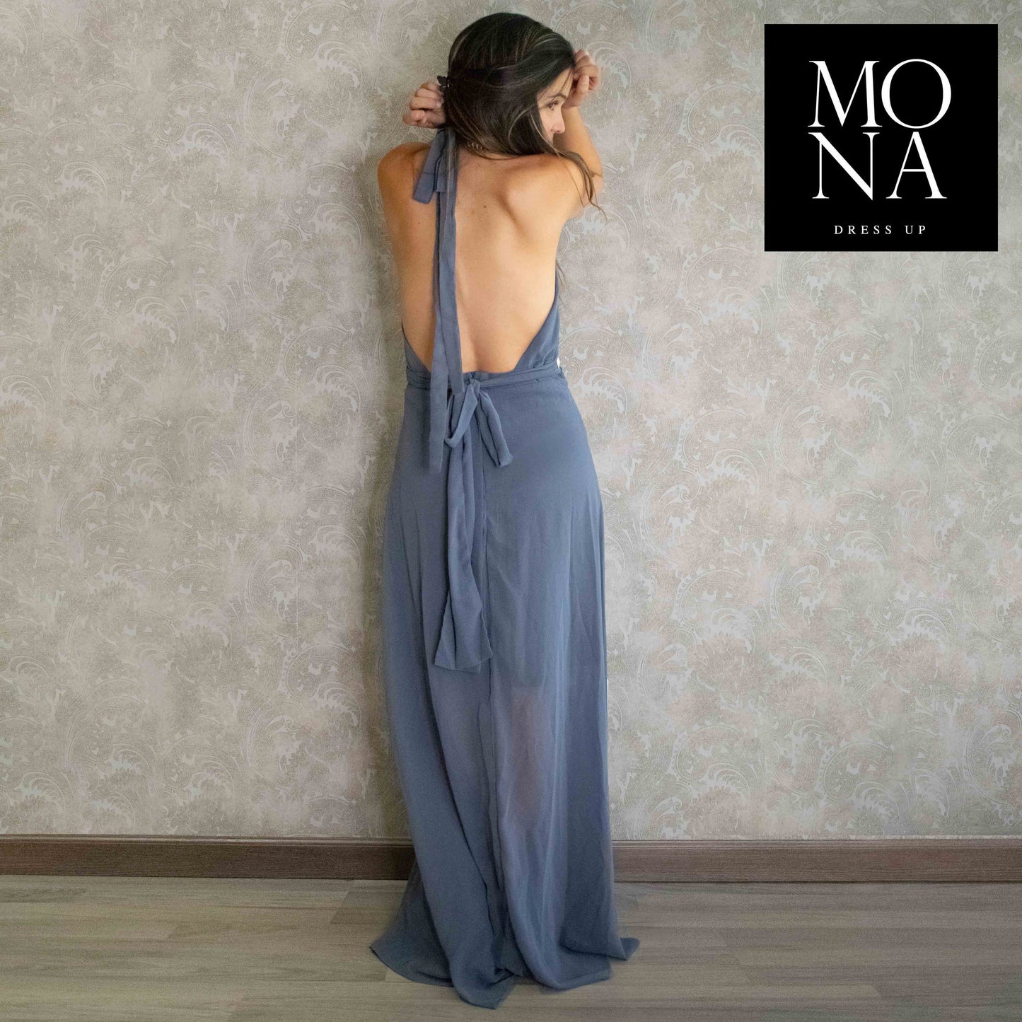 VESTIDO LARGO AINHOA GRIS