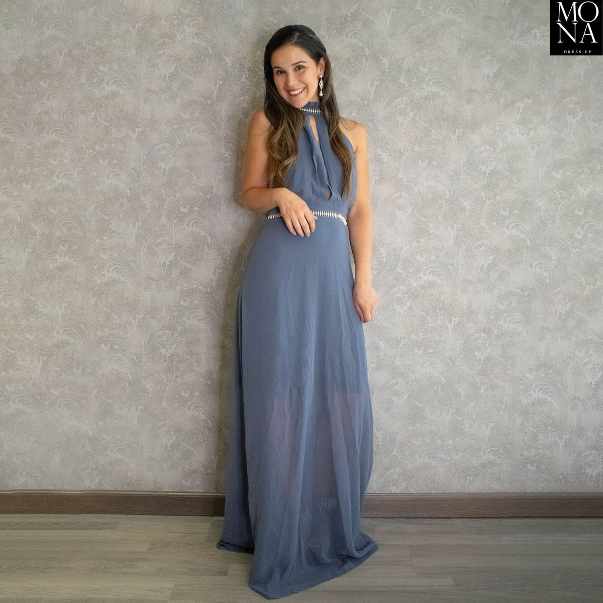 Vestido largo Ainhoa gris, foto 3 de 4