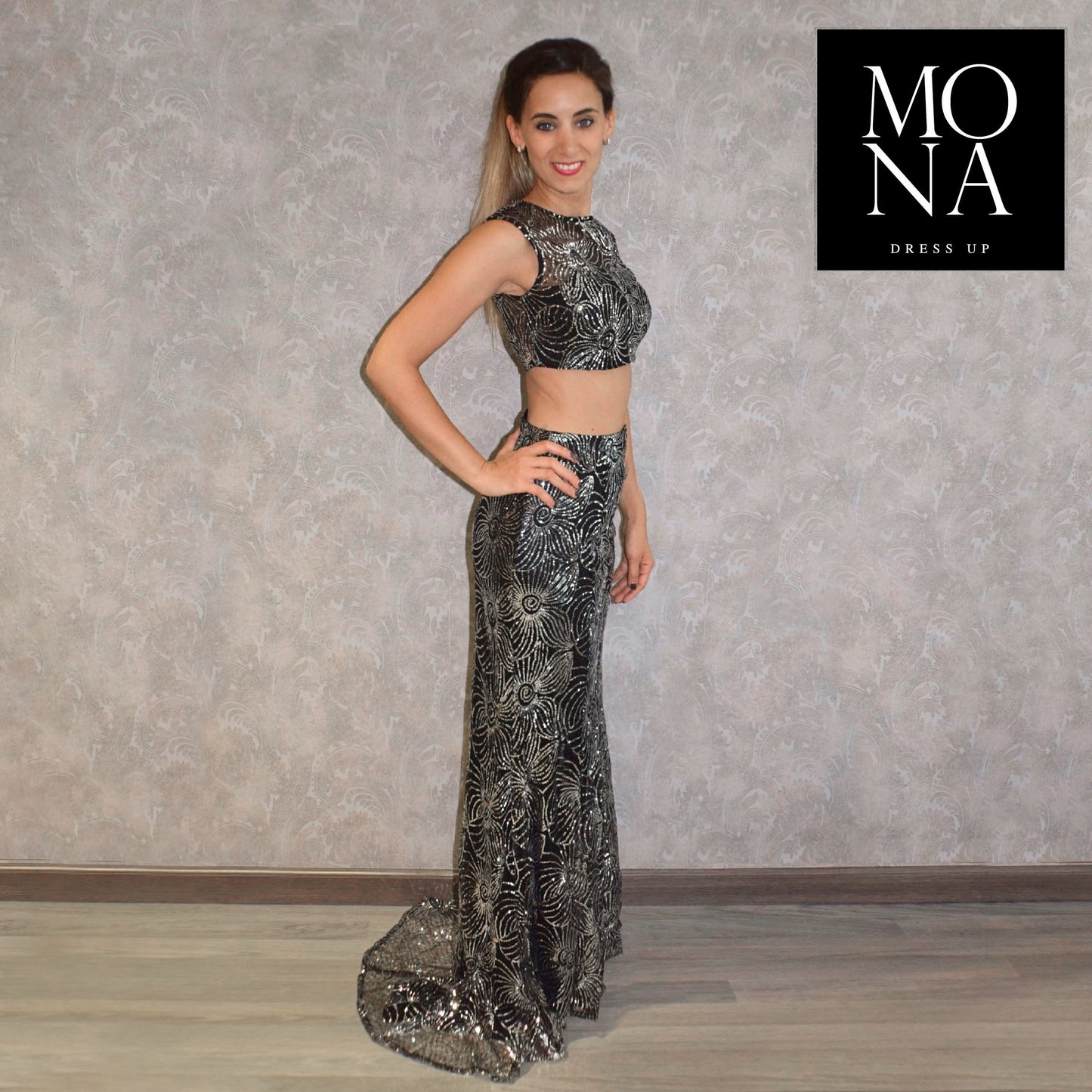 VESTIDO LARGO COVADONGA NEGRO