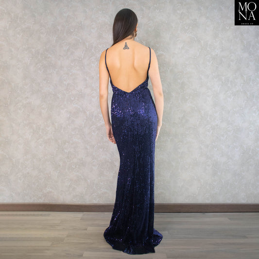 VESTIDO LARGO GABRIELA AZUL