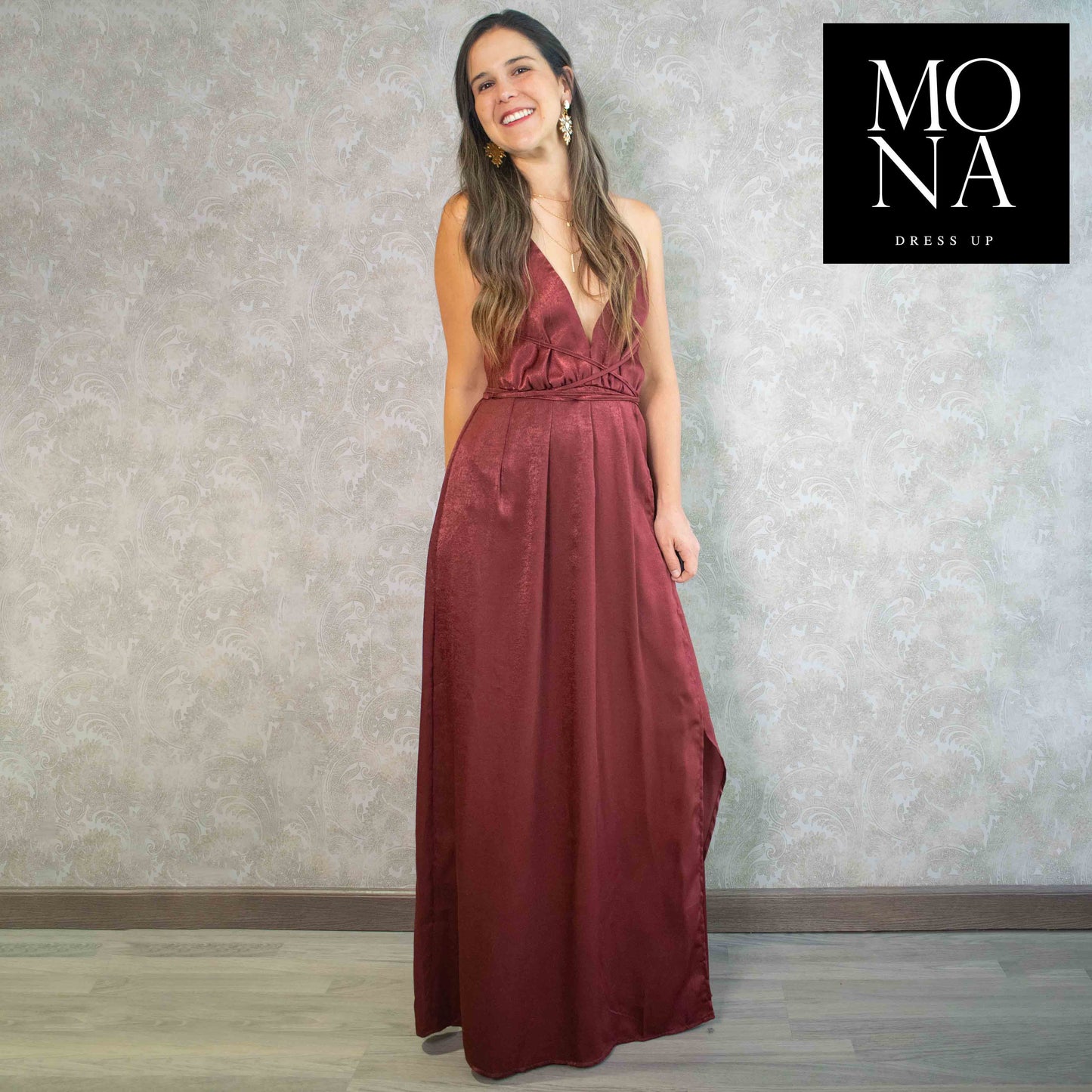 VESTIDO LARGO PILAR BURDEO