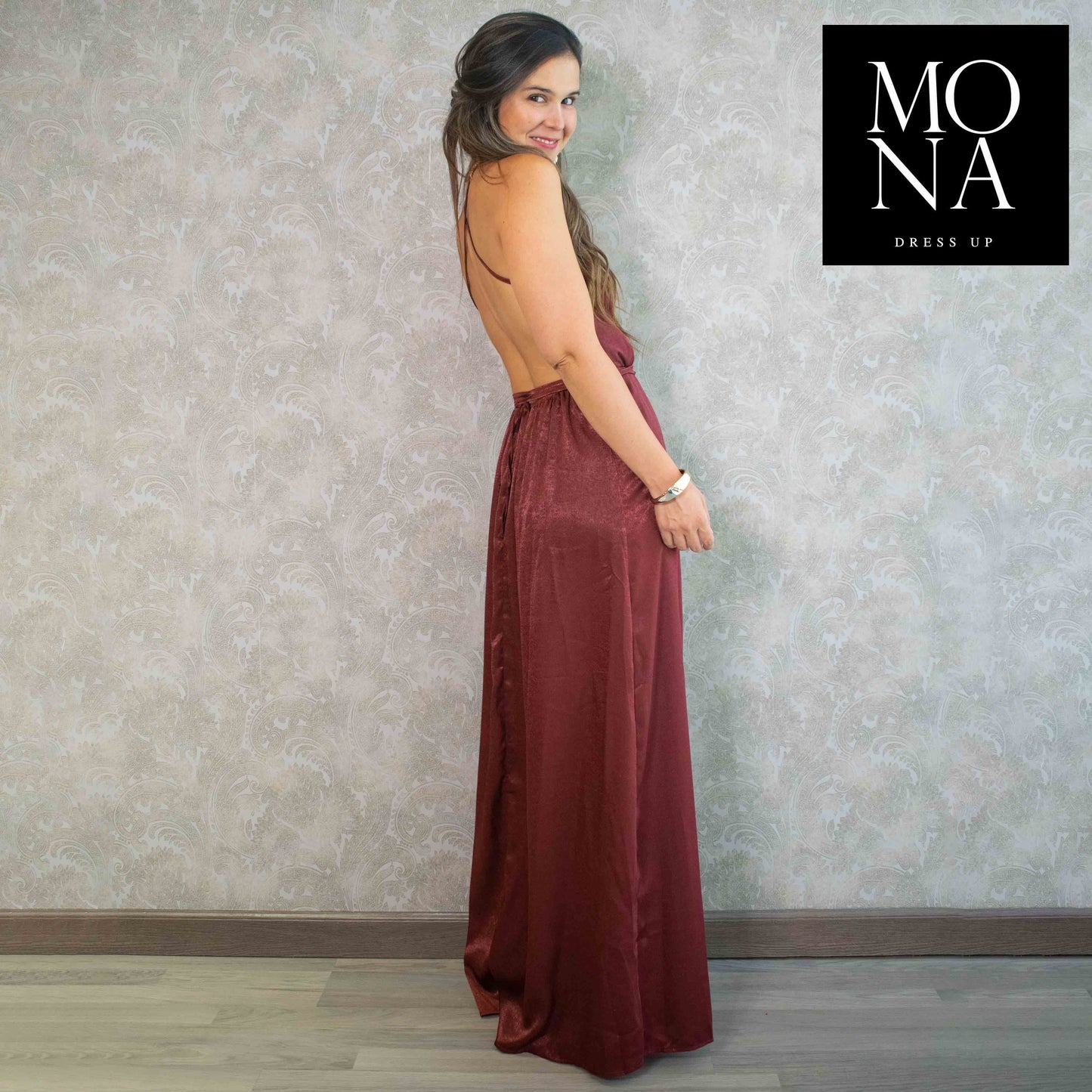VESTIDO LARGO PILAR BURDEO