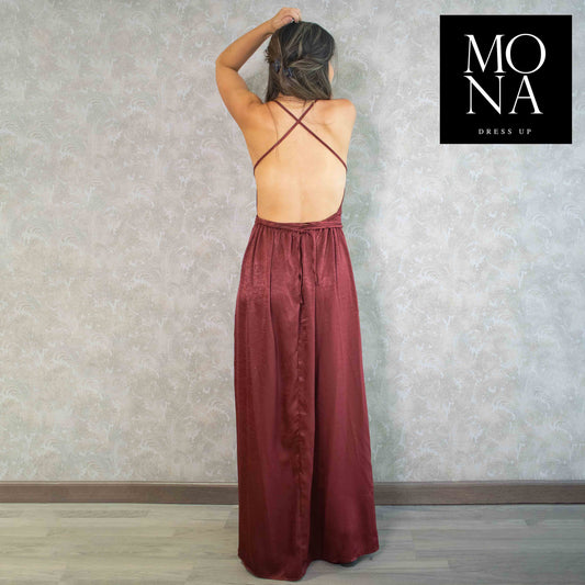 VESTIDO LARGO PILAR BURDEO