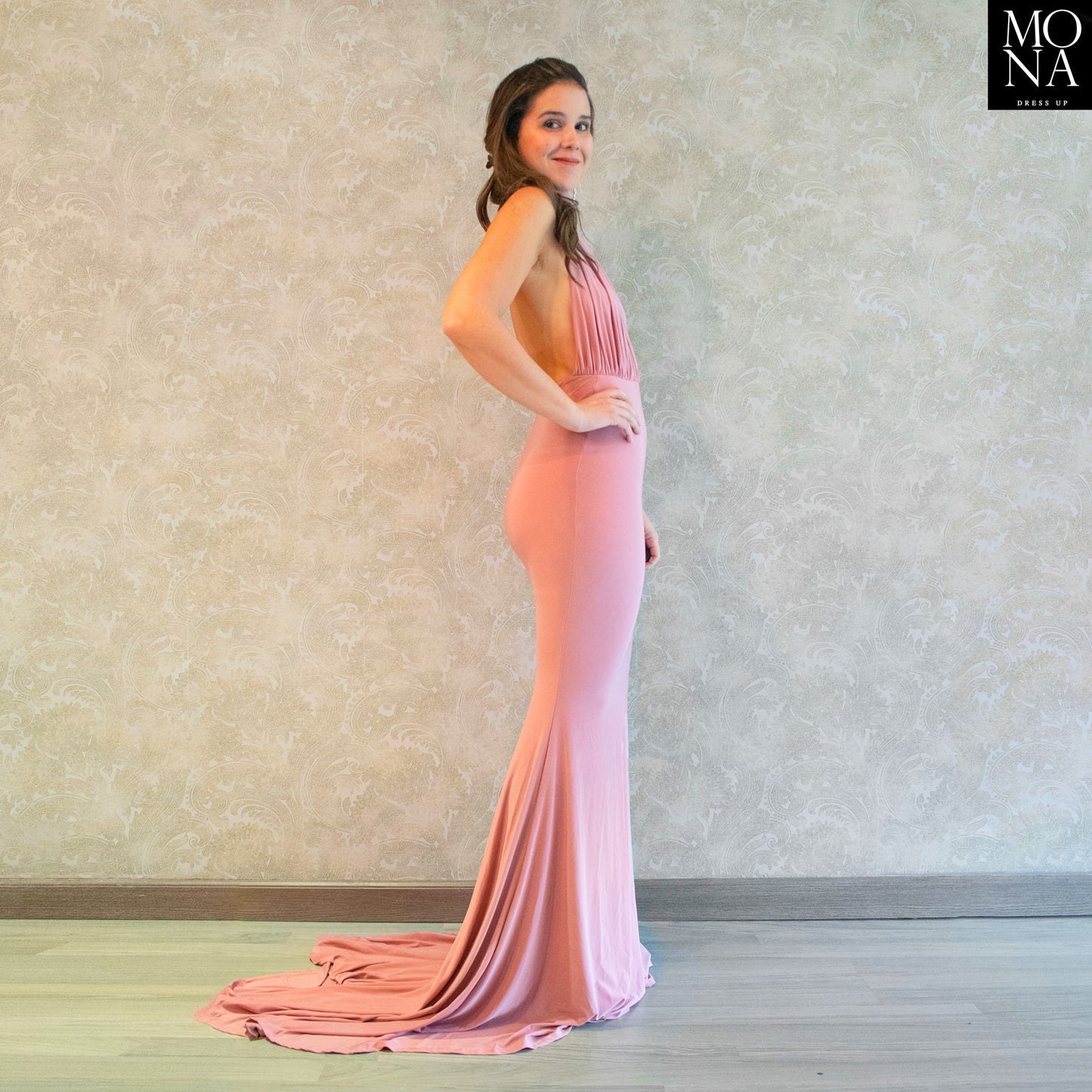 VESTIDO LARGO NICOLETA ROSADO