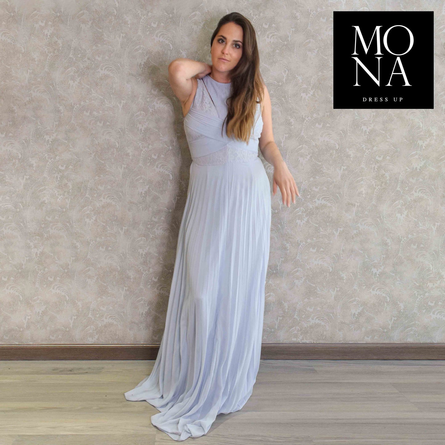 VESTIDO LARGO DANA AZUL CIELO