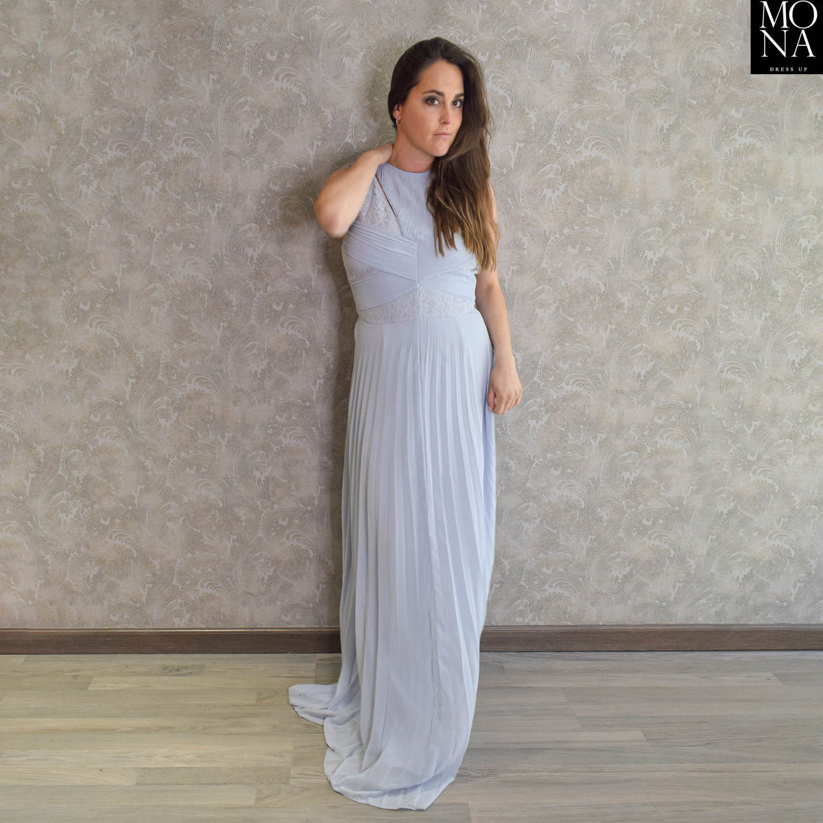Vestido largo Dana azul cielo
