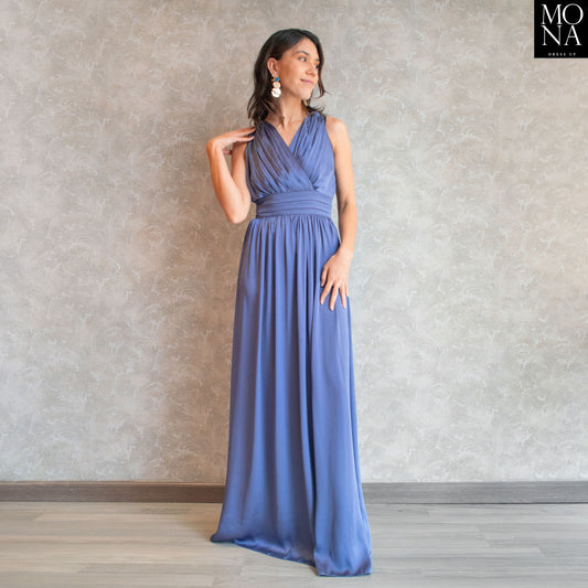 VESTIDO LARGO PALOMA AZUL VELA