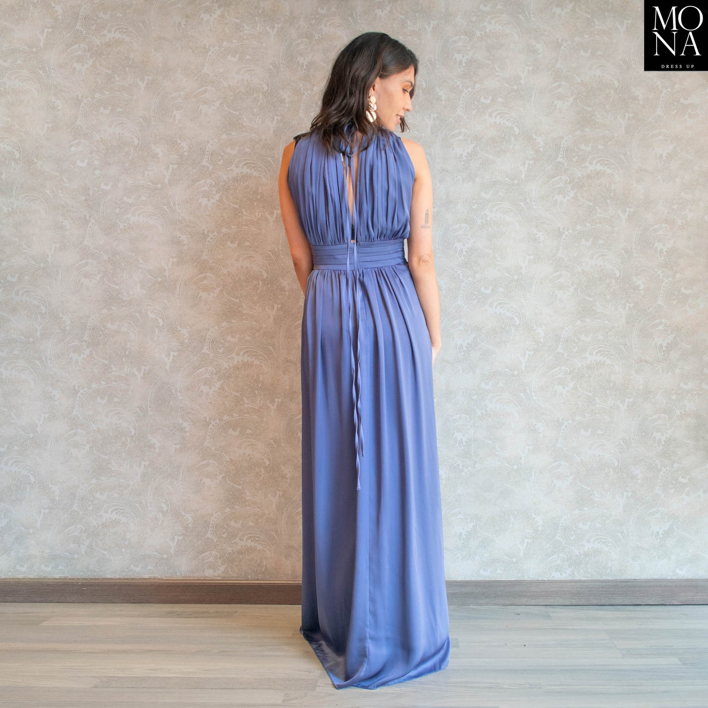 VESTIDO LARGO PALOMA AZUL VELA