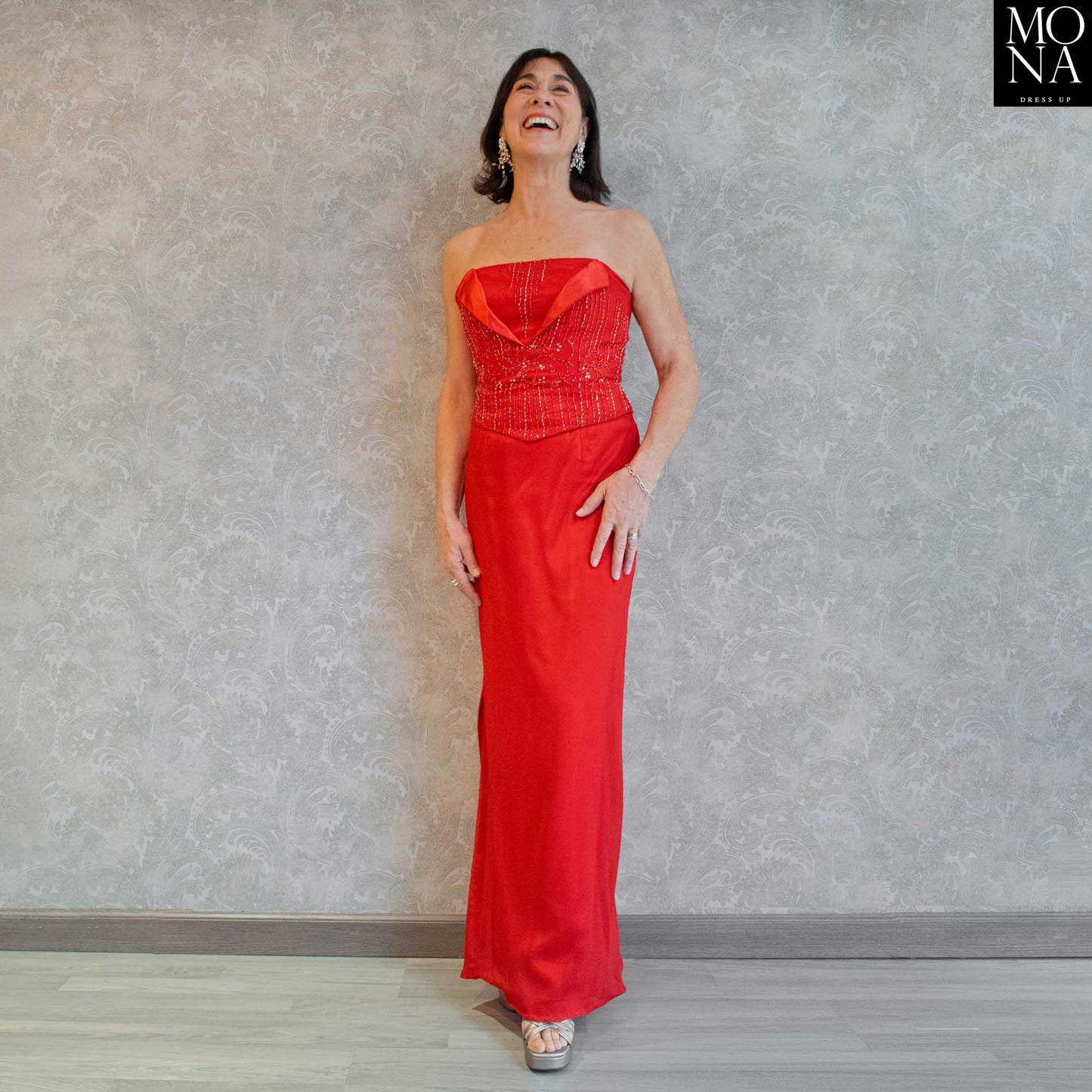 VESTIDO LARGO RAQUEL ROJO
