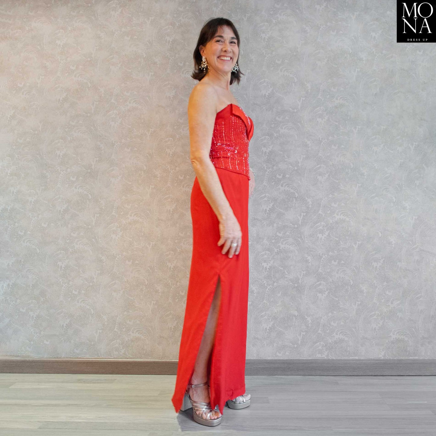 VESTIDO LARGO RAQUEL ROJO