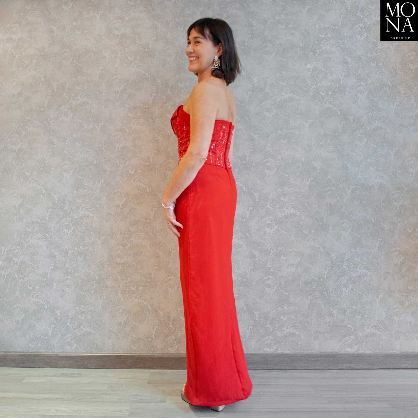 VESTIDO LARGO RAQUEL ROJO
