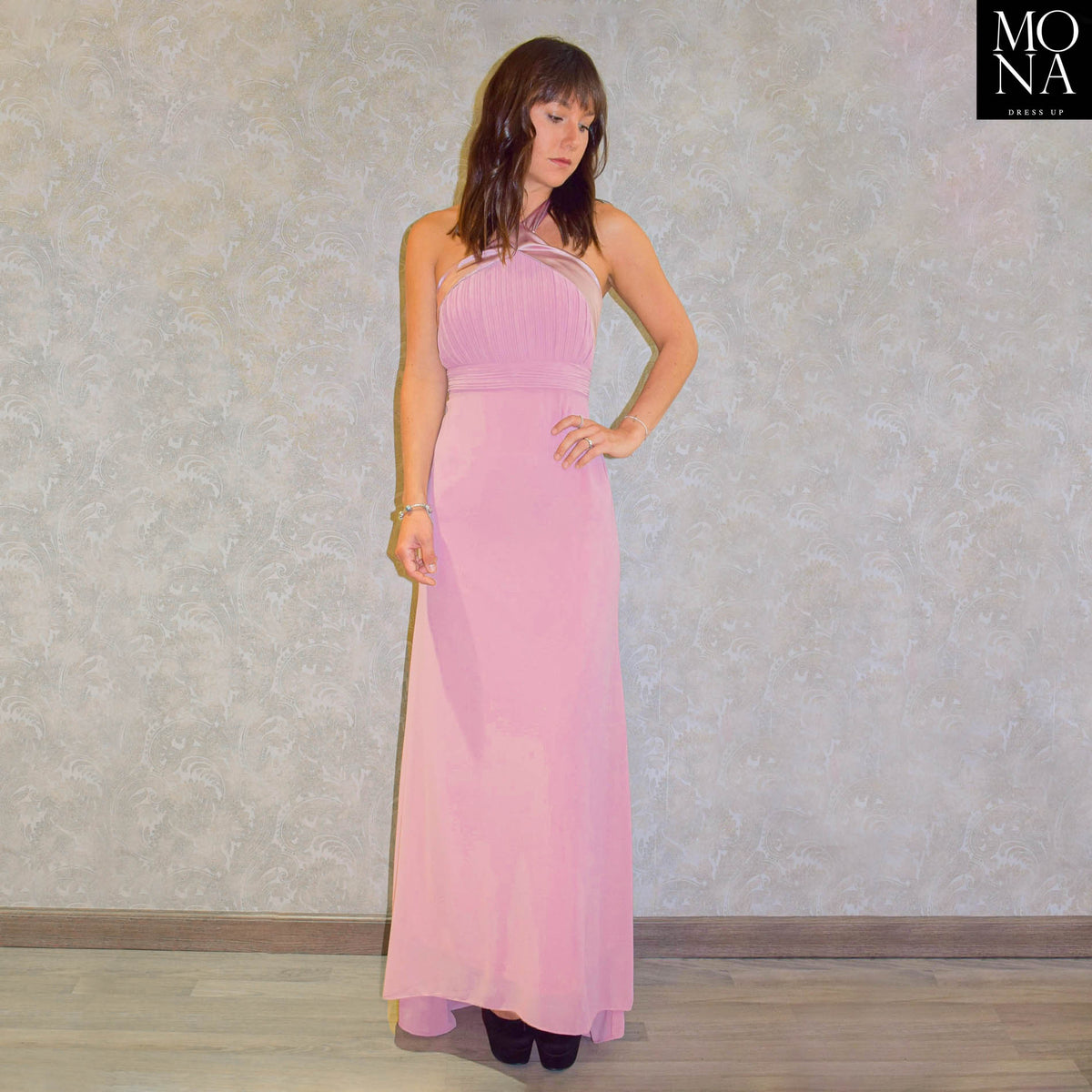 Vestido largo Serena rosado