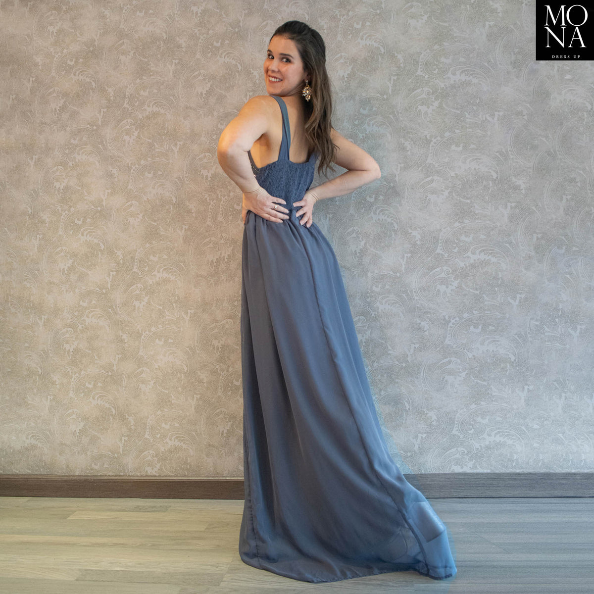Vestido largo Lorena gris, foto 4 de 5
