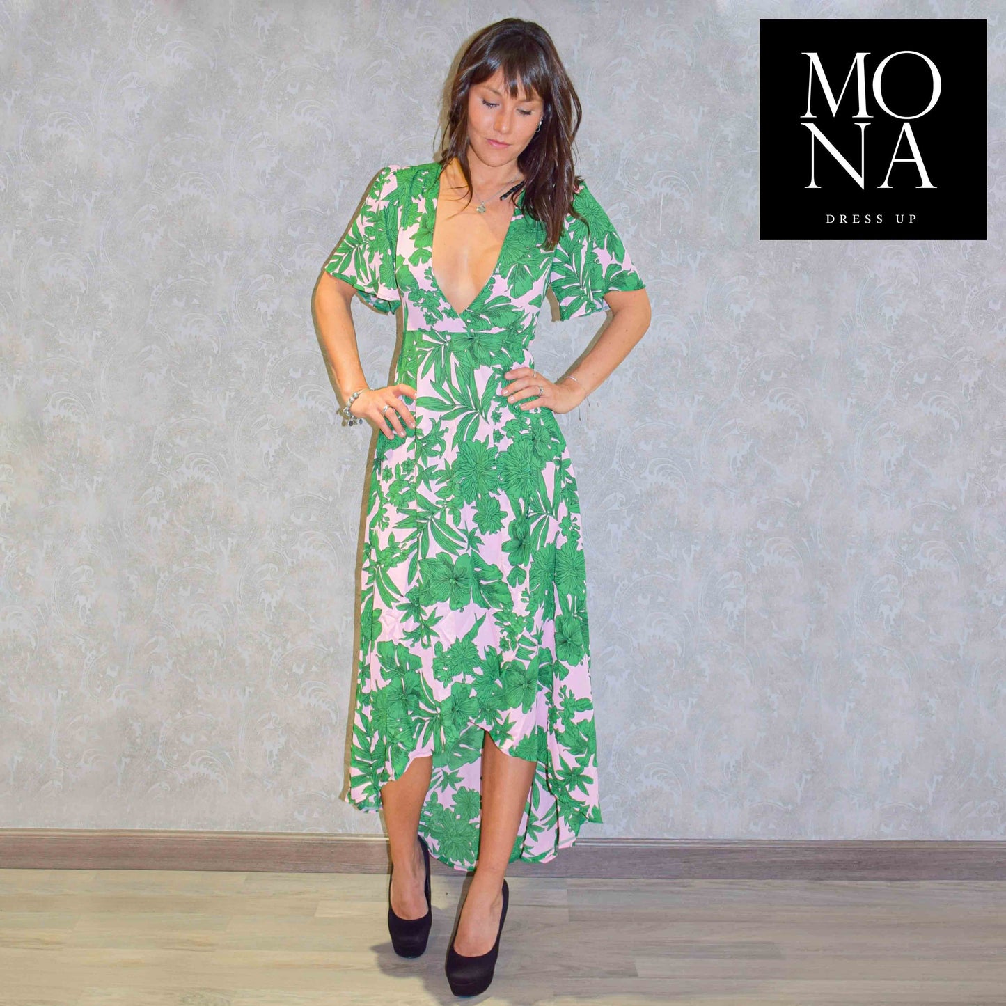 VESTIDO LARGO CARMEN VERDE