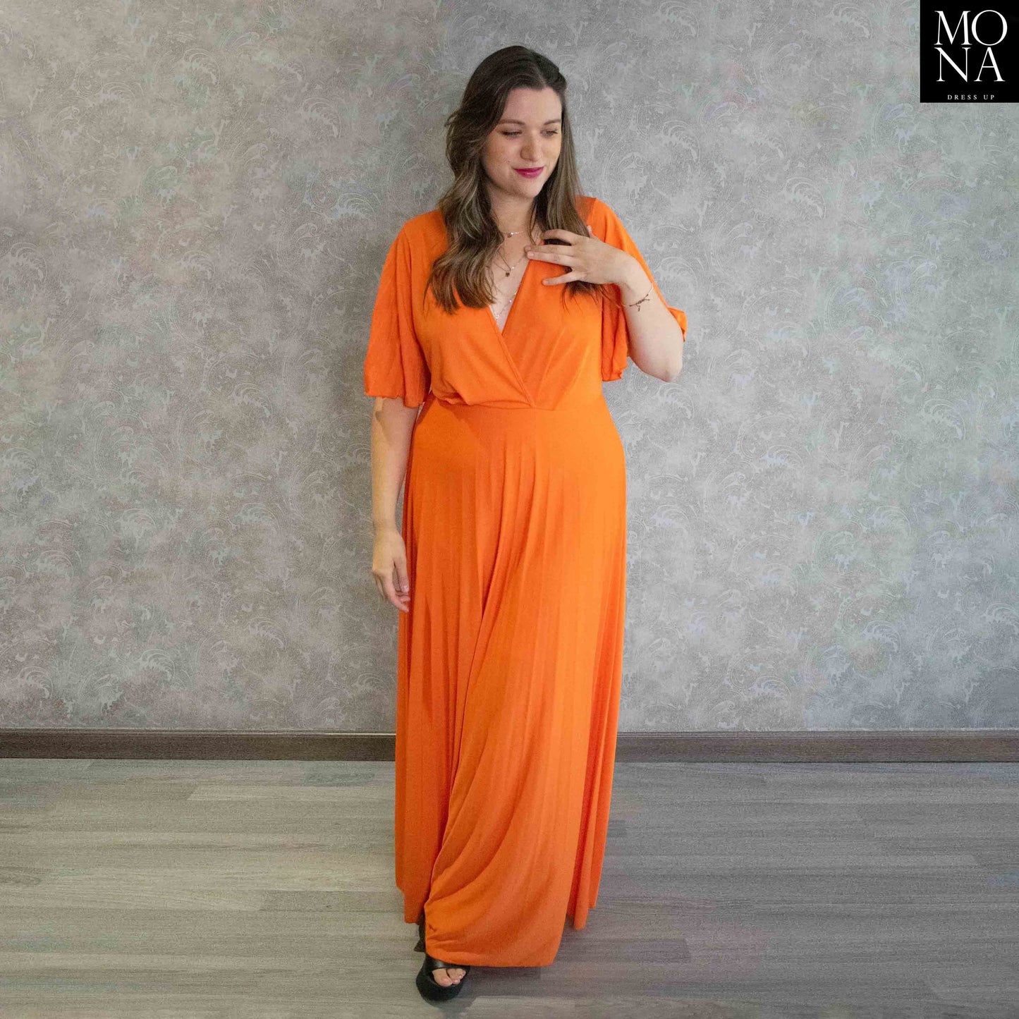 VESTIDO LARGO ISADORA NARANJO