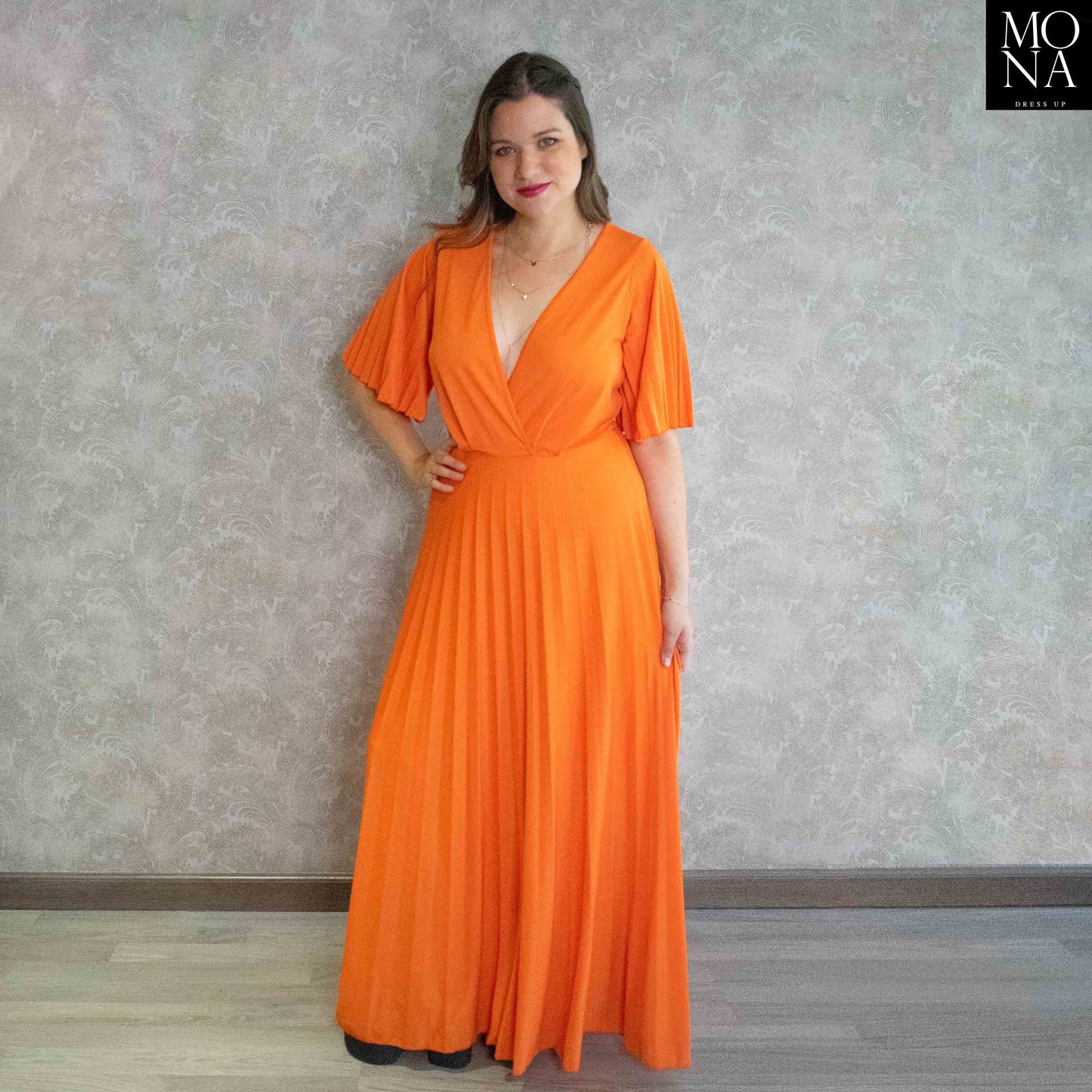 VESTIDO LARGO ISADORA NARANJO