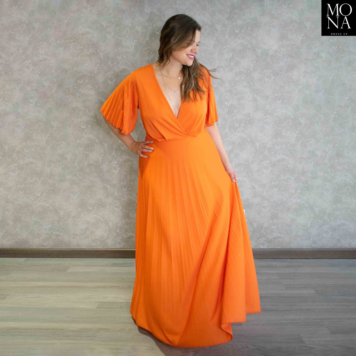 VESTIDO LARGO ISADORA NARANJO