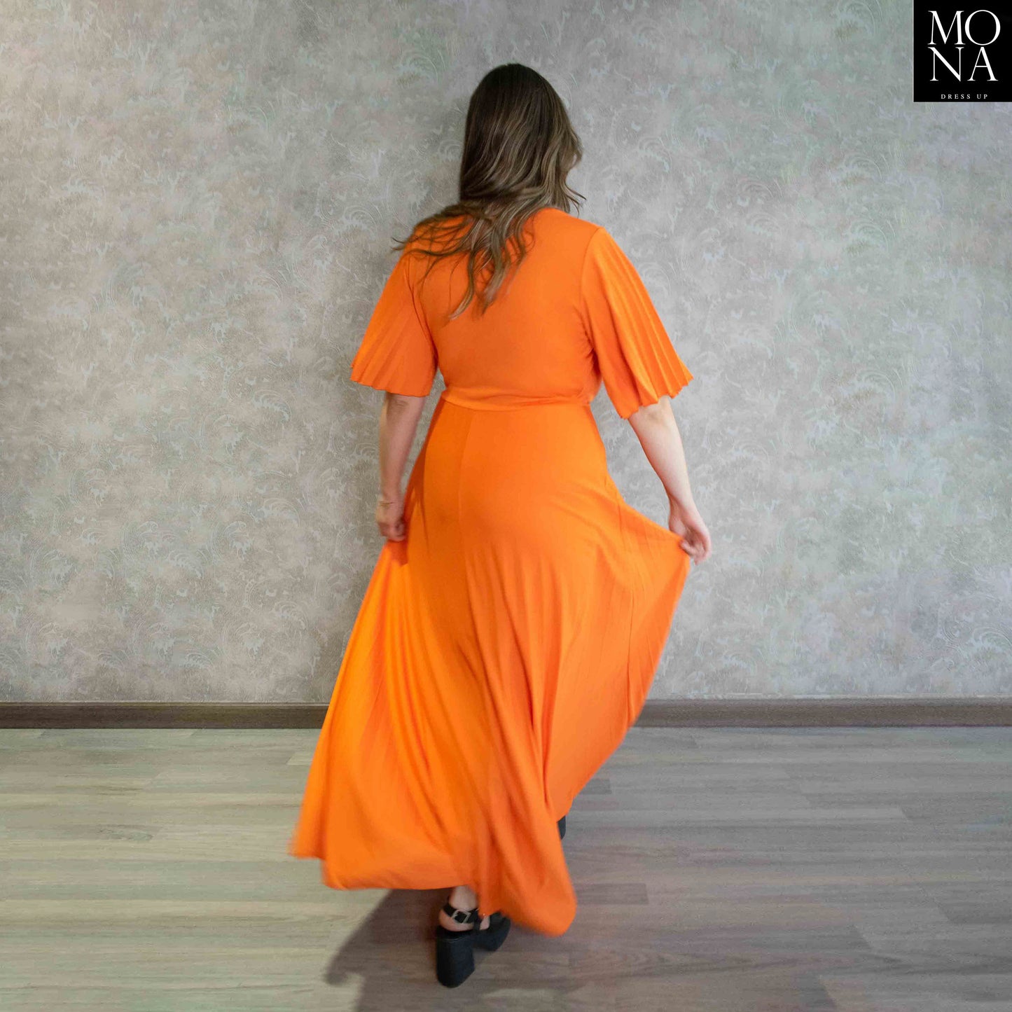 VESTIDO LARGO ISADORA NARANJO