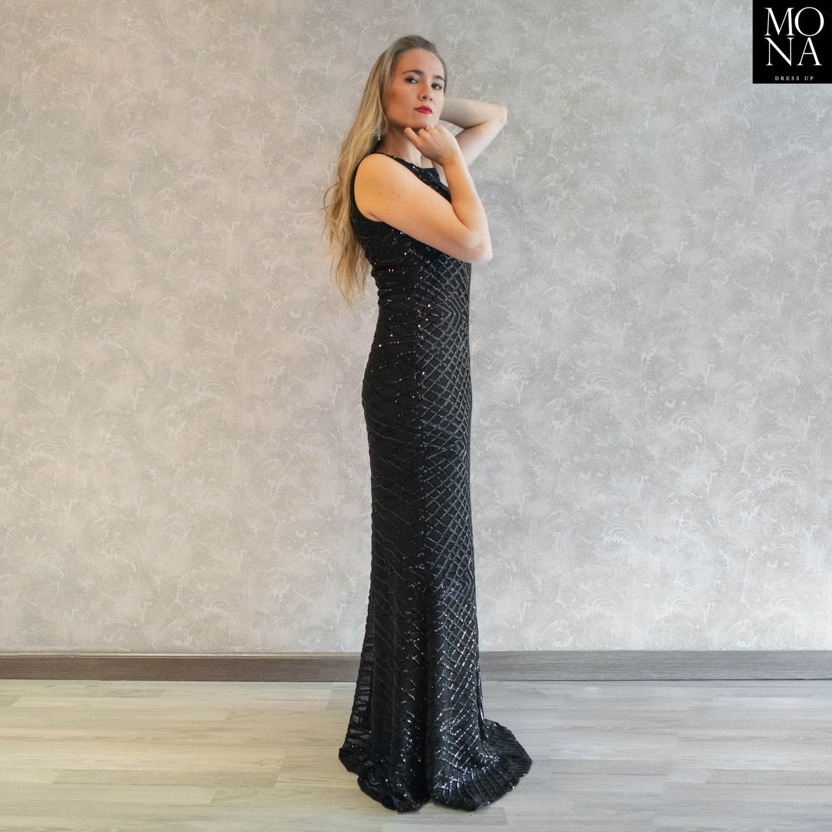 Vestido largo Irene negro, foto 4 de 6