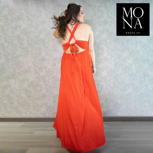 VESTIDO LARGO NATALIA ROJO