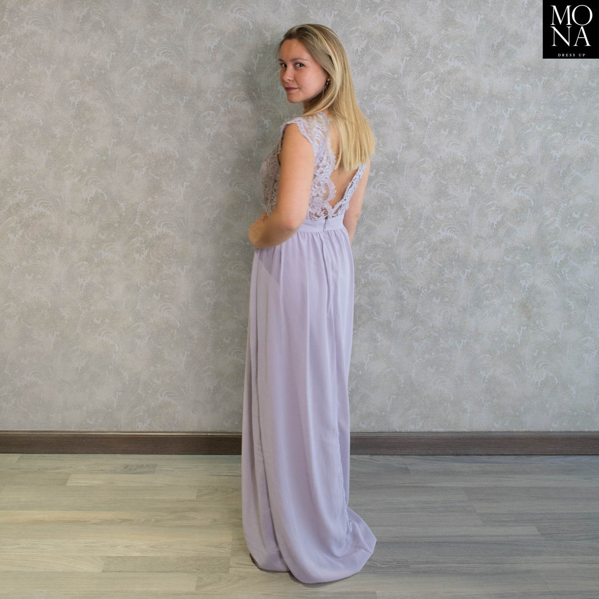 Vestido largo Donatella lila, foto 2 de 4