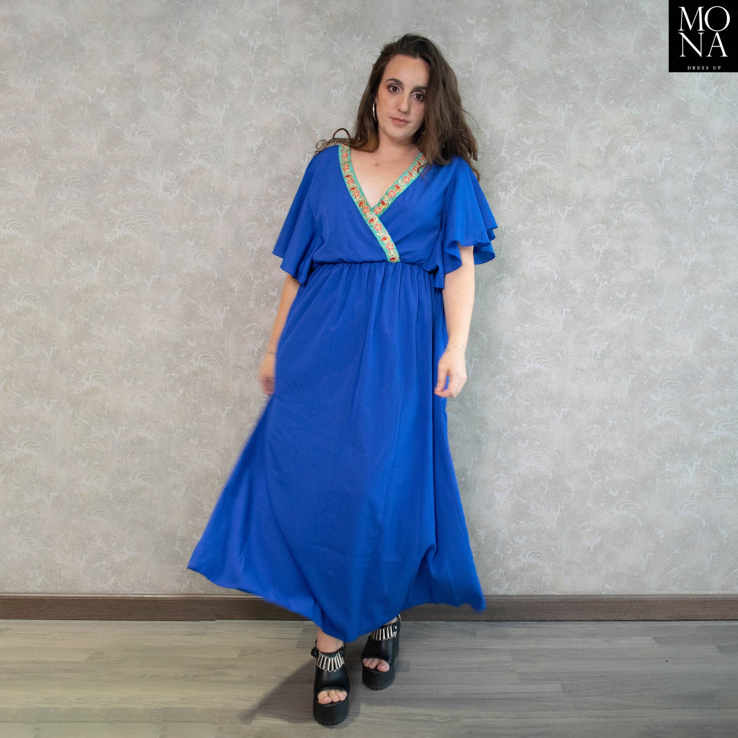 VESTIDO LARGO PAZ AZUL