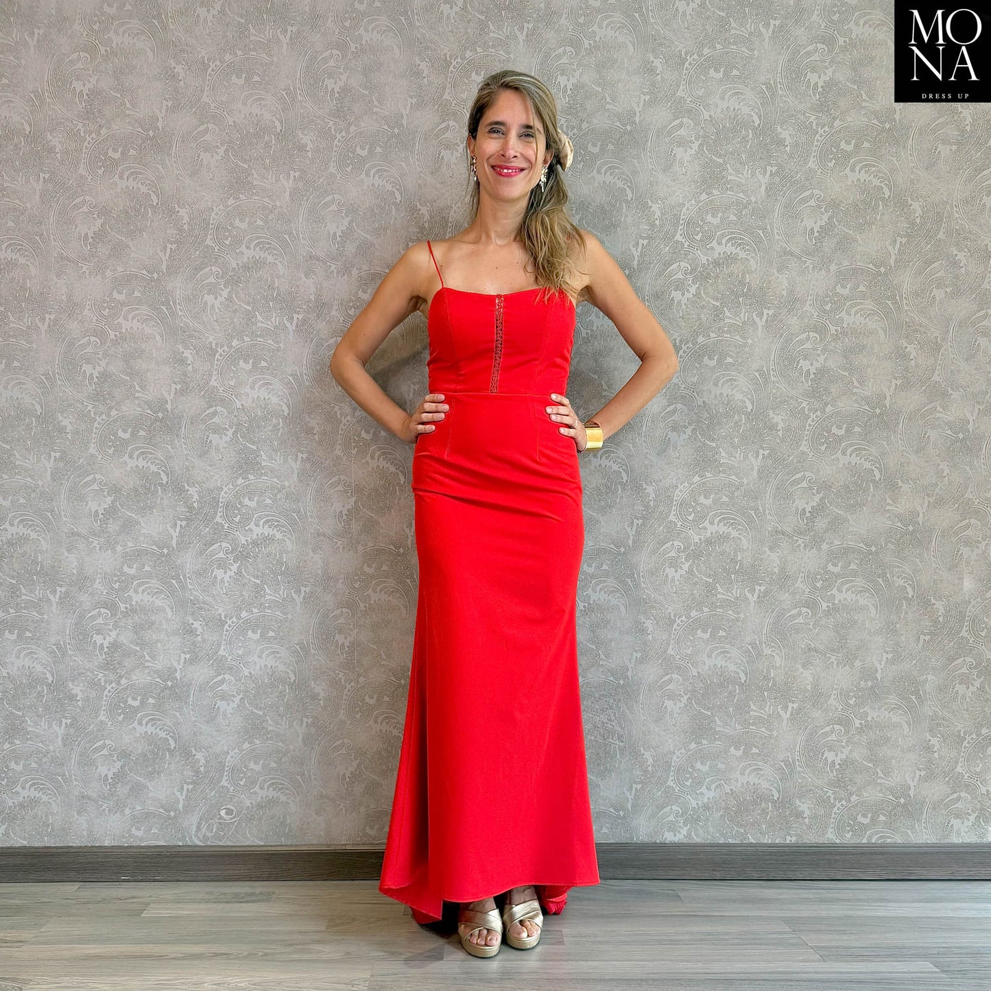 VESTIDO LARGO SELENA ROJO