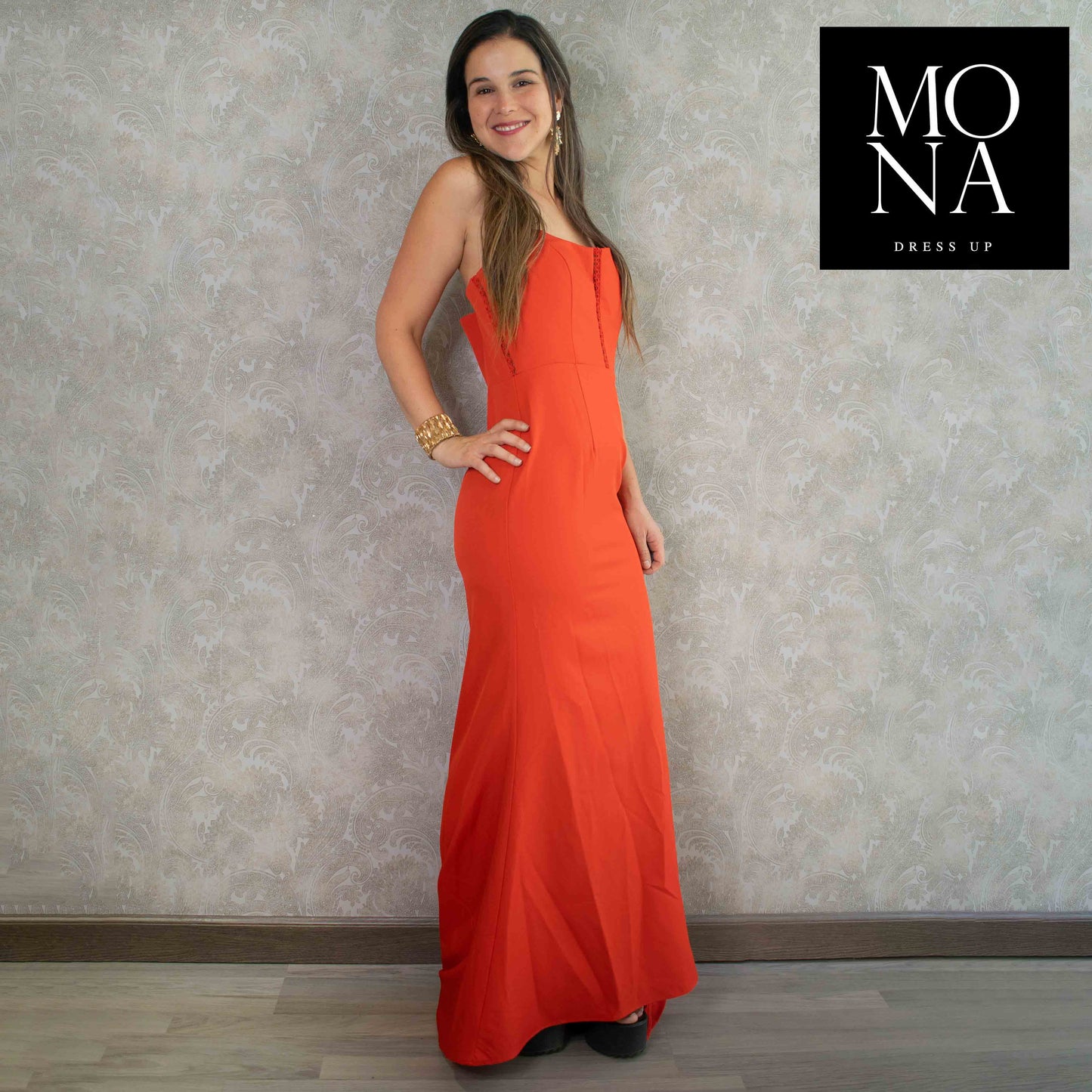 VESTIDO LARGO SELENA ROJO