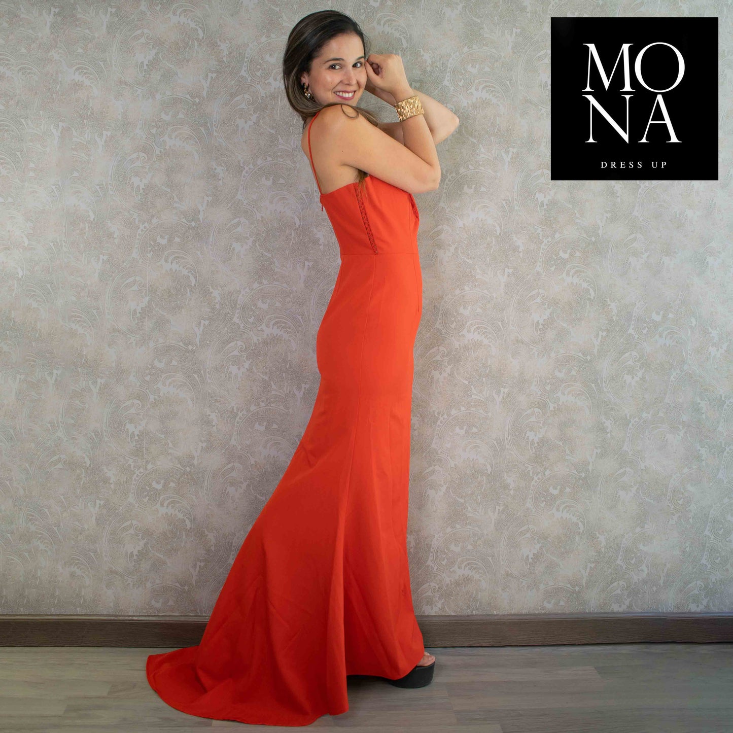 VESTIDO LARGO SELENA ROJO